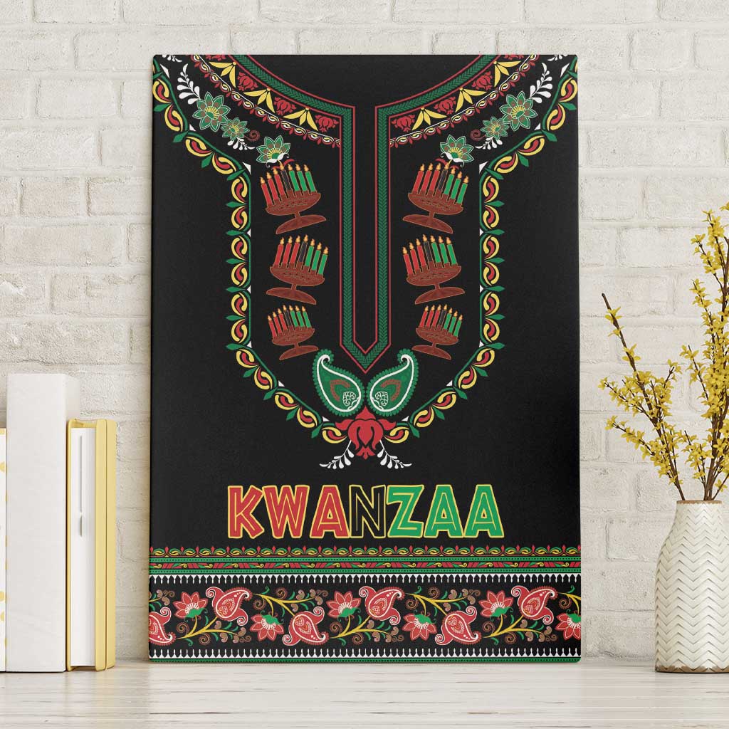 Afro-American Kwanzaa Canvas Wall Art Dashiki Mix Paisley Pattern