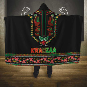 Afro-American Kwanzaa Hooded Blanket Dashiki Mix Paisley Pattern