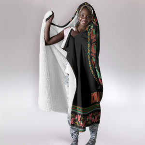 Afro-American Kwanzaa Hooded Blanket Dashiki Mix Paisley Pattern