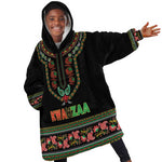 Personalized Afro-American Kwanzaa Kid Wearable Blanket Hoodie Dashiki Mix Paisley Pattern