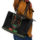 Afro-American Kwanzaa Leather Tote Bag Dashiki Mix Paisley Pattern