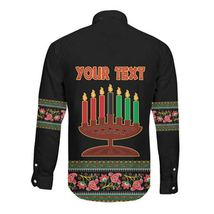 Personalized Afro-American Kwanzaa Long Sleeve Button Shirt Dashiki Mix Paisley Pattern