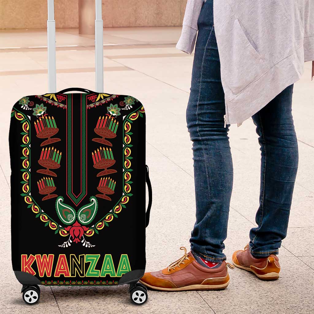 Afro-American Kwanzaa Luggage Cover Dashiki Mix Paisley Pattern