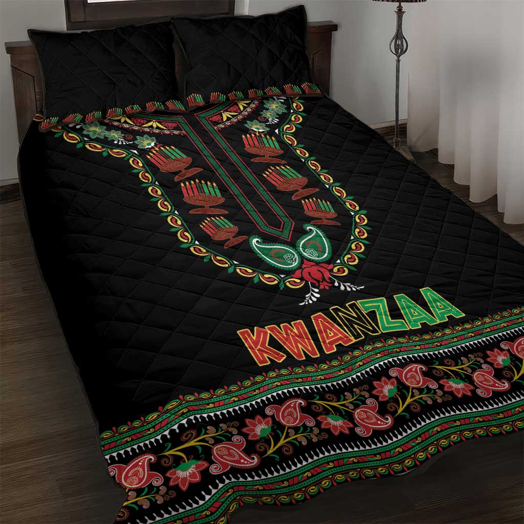 Afro-American Kwanzaa Quilt Bed Set Dashiki Mix Paisley Pattern