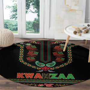 Afro-American Kwanzaa Round Carpet Dashiki Mix Paisley Pattern