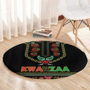 Afro-American Kwanzaa Round Carpet Dashiki Mix Paisley Pattern