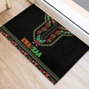 Afro-American Kwanzaa Rubber Doormat Dashiki Mix Paisley Pattern