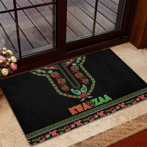 Afro-American Kwanzaa Rubber Doormat Dashiki Mix Paisley Pattern