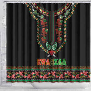 Afro-American Kwanzaa Shower Curtain Dashiki Mix Paisley Pattern