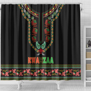 Afro-American Kwanzaa Shower Curtain Dashiki Mix Paisley Pattern