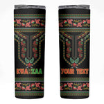 Personalized Afro-American Kwanzaa Skinny Tumbler Dashiki Mix Paisley Pattern