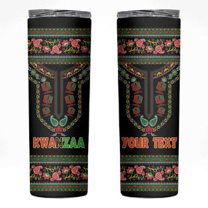 Personalized Afro-American Kwanzaa Skinny Tumbler Dashiki Mix Paisley Pattern