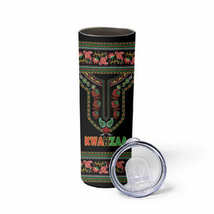 Personalized Afro-American Kwanzaa Skinny Tumbler Dashiki Mix Paisley Pattern