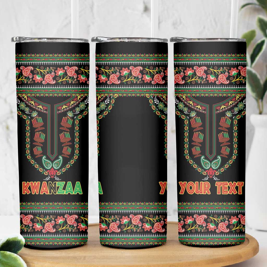 Personalized Afro-American Kwanzaa Skinny Tumbler Dashiki Mix Paisley Pattern