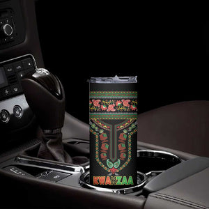 Personalized Afro-American Kwanzaa Skinny Tumbler Dashiki Mix Paisley Pattern