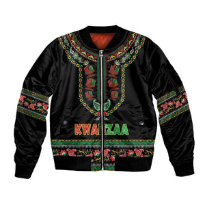 Personalized Afro-American Kwanzaa Sleeve Zip Bomber Jacket Dashiki Mix Paisley Pattern