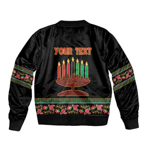 Personalized Afro-American Kwanzaa Sleeve Zip Bomber Jacket Dashiki Mix Paisley Pattern