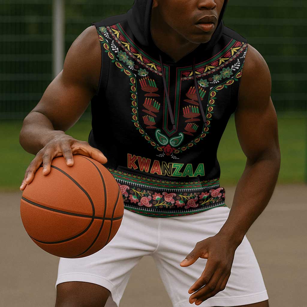 Personalized Afro-American Kwanzaa Sleeveless Hoodie Dashiki Mix Paisley Pattern - African Pride