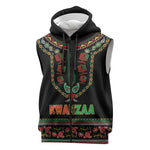 Personalized Afro-American Kwanzaa Sleeveless Zip Hoodie Dashiki Mix Paisley Pattern - African Pride