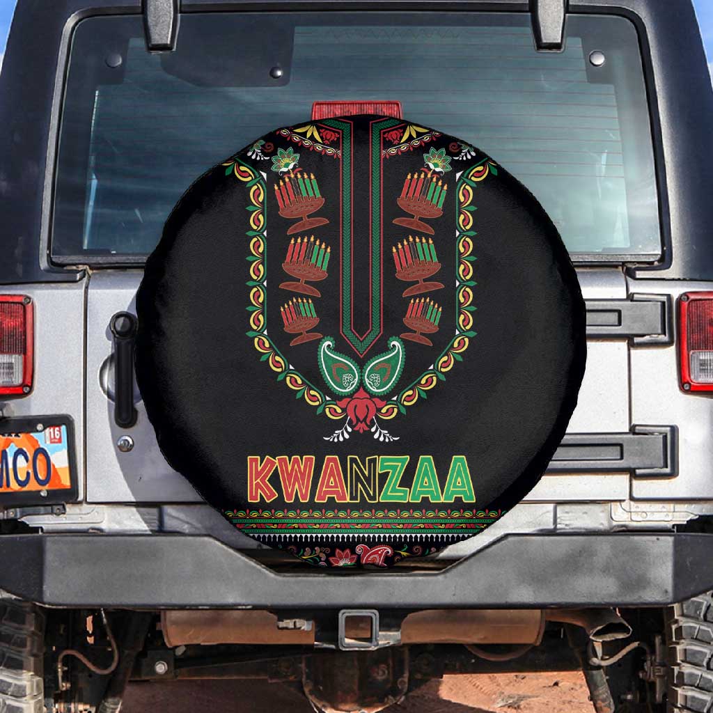 Afro-American Kwanzaa Spare Tire Cover Dashiki Mix Paisley Pattern