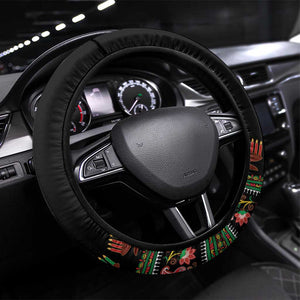 Afro-American Kwanzaa Steering Wheel Cover Dashiki Mix Paisley Pattern