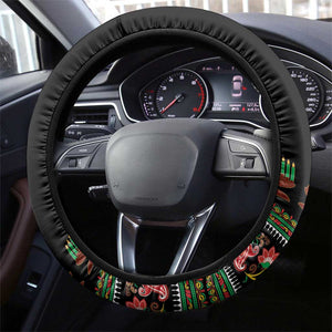 Afro-American Kwanzaa Steering Wheel Cover Dashiki Mix Paisley Pattern