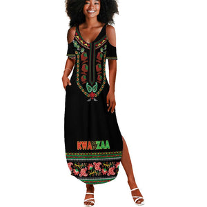 Personalized Afro-American Kwanzaa Summer Maxi Dress Dashiki Mix Paisley Pattern