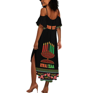 Personalized Afro-American Kwanzaa Summer Maxi Dress Dashiki Mix Paisley Pattern