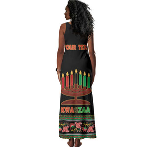 Personalized Afro-American Kwanzaa Tank Maxi Dress Dashiki Mix Paisley Pattern