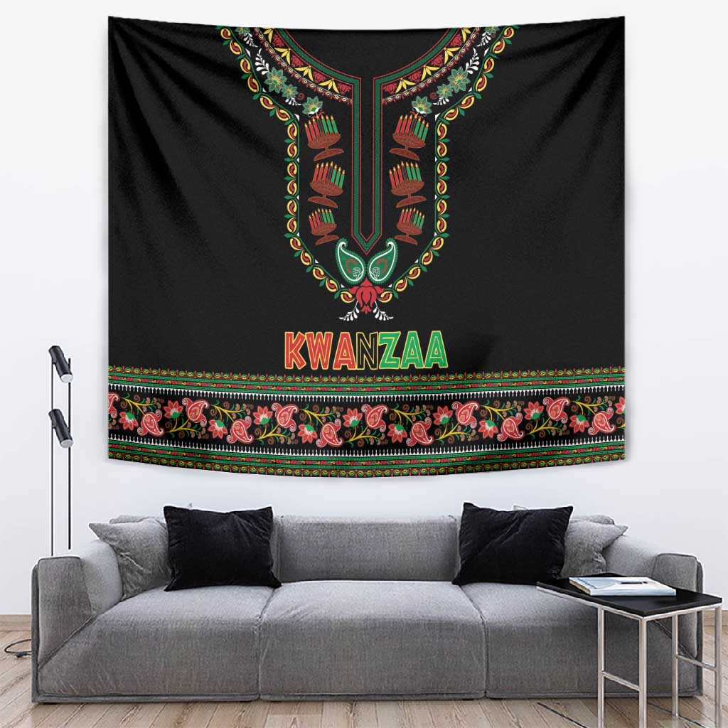 Afro-American Kwanzaa Tapestry Dashiki Mix Paisley Pattern