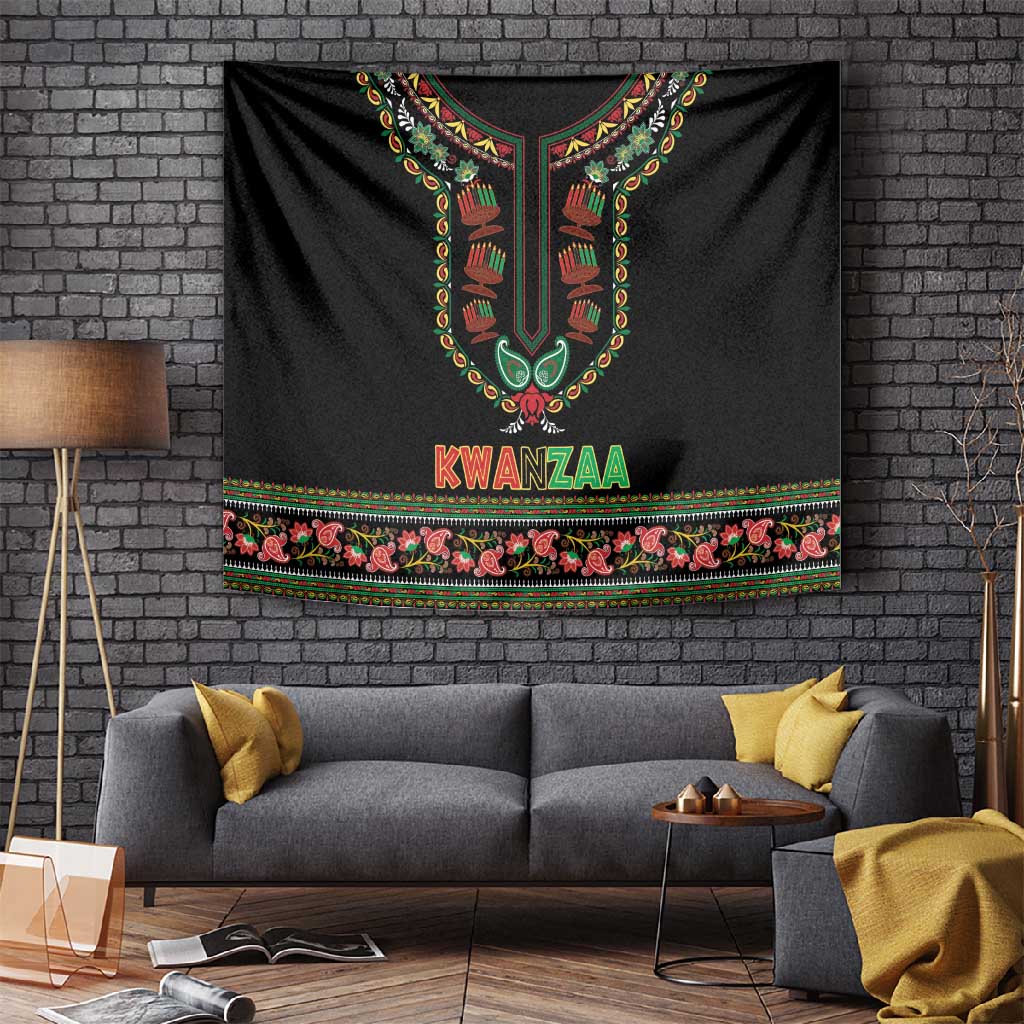 Afro-American Kwanzaa Tapestry Dashiki Mix Paisley Pattern