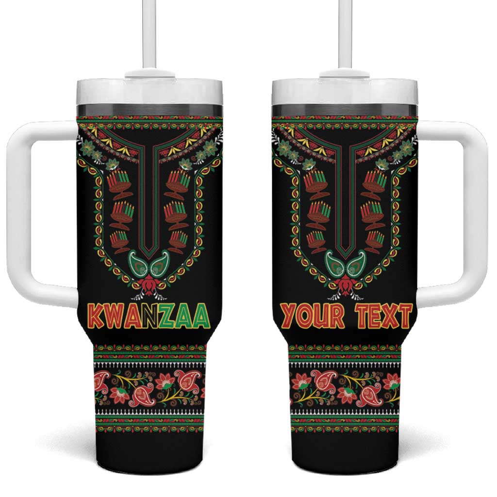 Personalized Afro-American Kwanzaa Tumbler With Handle Dashiki Mix Paisley Pattern