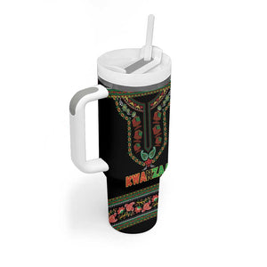 Personalized Afro-American Kwanzaa Tumbler With Handle Dashiki Mix Paisley Pattern