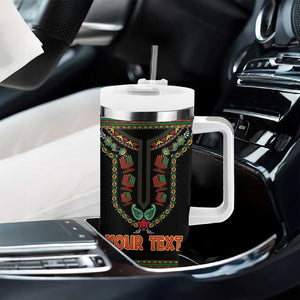 Personalized Afro-American Kwanzaa Tumbler With Handle Dashiki Mix Paisley Pattern