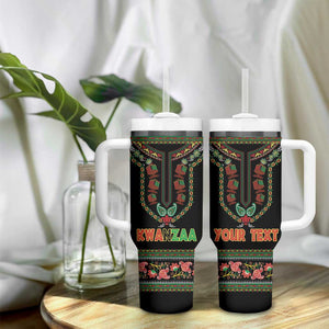 Personalized Afro-American Kwanzaa Tumbler With Handle Dashiki Mix Paisley Pattern