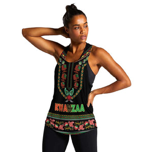 Personalized Afro-American Kwanzaa Women Racerback Tank Dashiki Mix Paisley Pattern