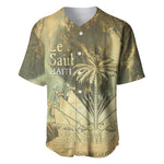 Personalized Afro Haiti Le Saut Baseball Jersey Ayiti Waterfall Vintage Grunge Style - African Pride
