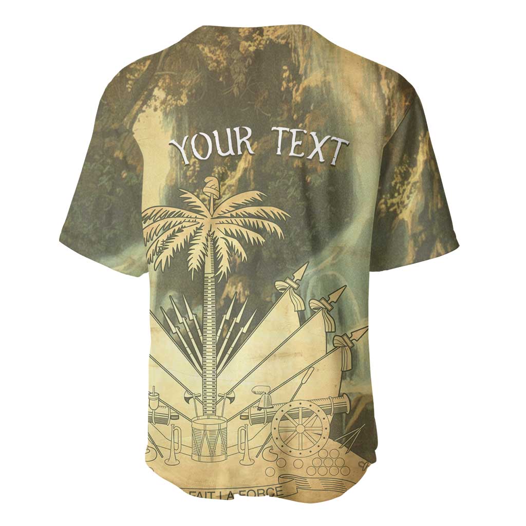 Personalized Afro Haiti Le Saut Baseball Jersey Ayiti Waterfall Vintage Grunge Style - African Pride