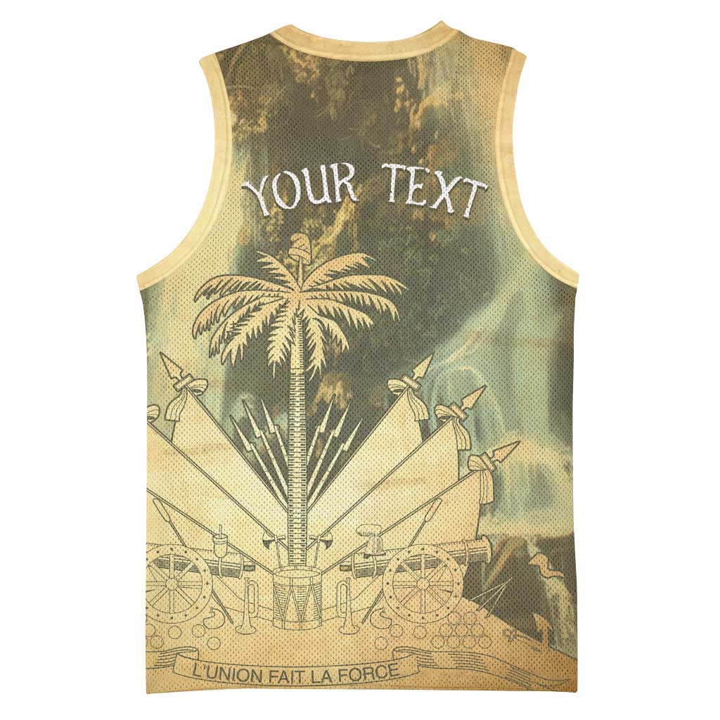 Personalized Afro Haiti Le Saut Basketball Jersey Ayiti Waterfall Vintage Grunge Style - African Pride