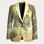 Personalized Afro Haiti Le Saut Blazer Ayiti Waterfall Vintage Grunge Style - African Pride