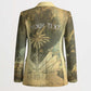 Personalized Afro Haiti Le Saut Blazer Ayiti Waterfall Vintage Grunge Style - African Pride