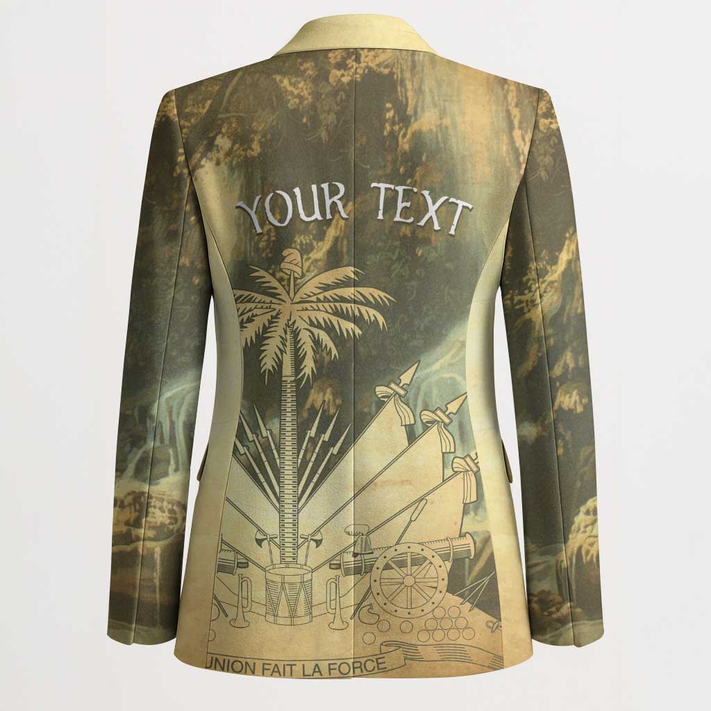 Personalized Afro Haiti Le Saut Blazer Ayiti Waterfall Vintage Grunge Style - African Pride