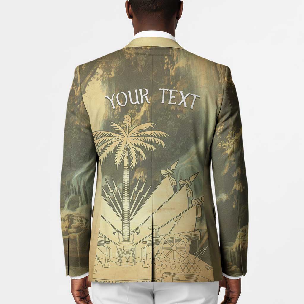 Personalized Afro Haiti Le Saut Blazer Ayiti Waterfall Vintage Grunge Style - African Pride