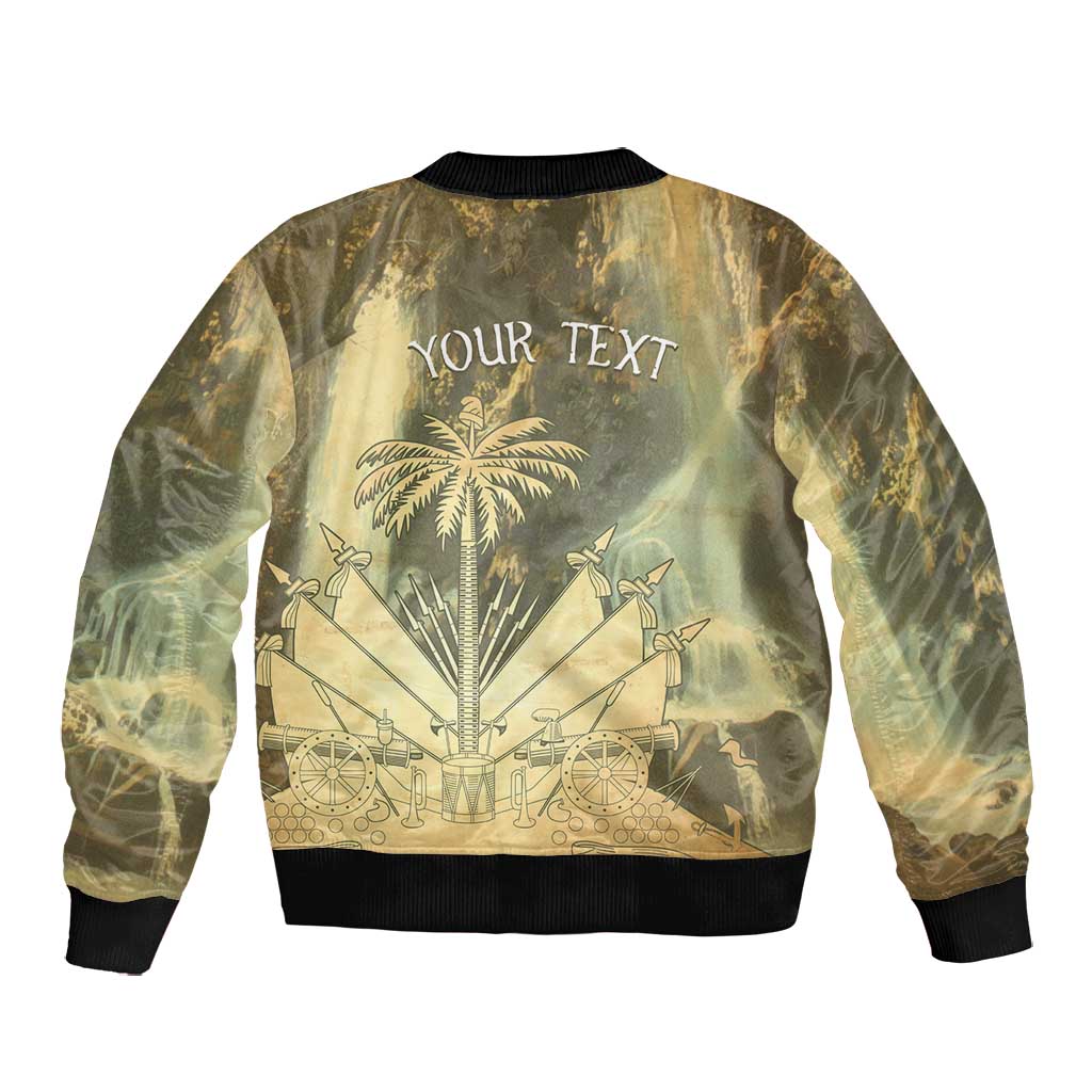 Personalized Afro Haiti Le Saut Bomber Jacket Ayiti Waterfall Vintage Grunge Style - African Pride