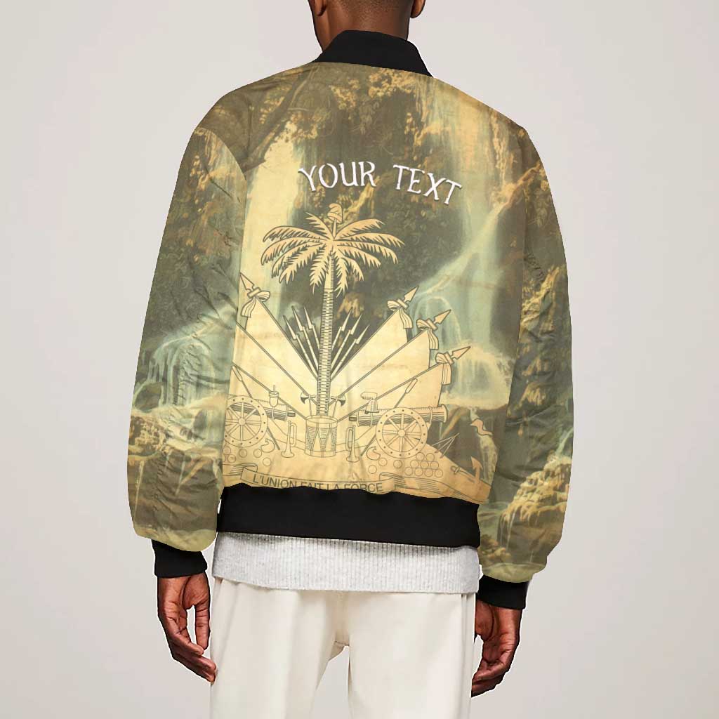 Personalized Afro Haiti Le Saut Bomber Jacket Ayiti Waterfall Vintage Grunge Style - African Pride