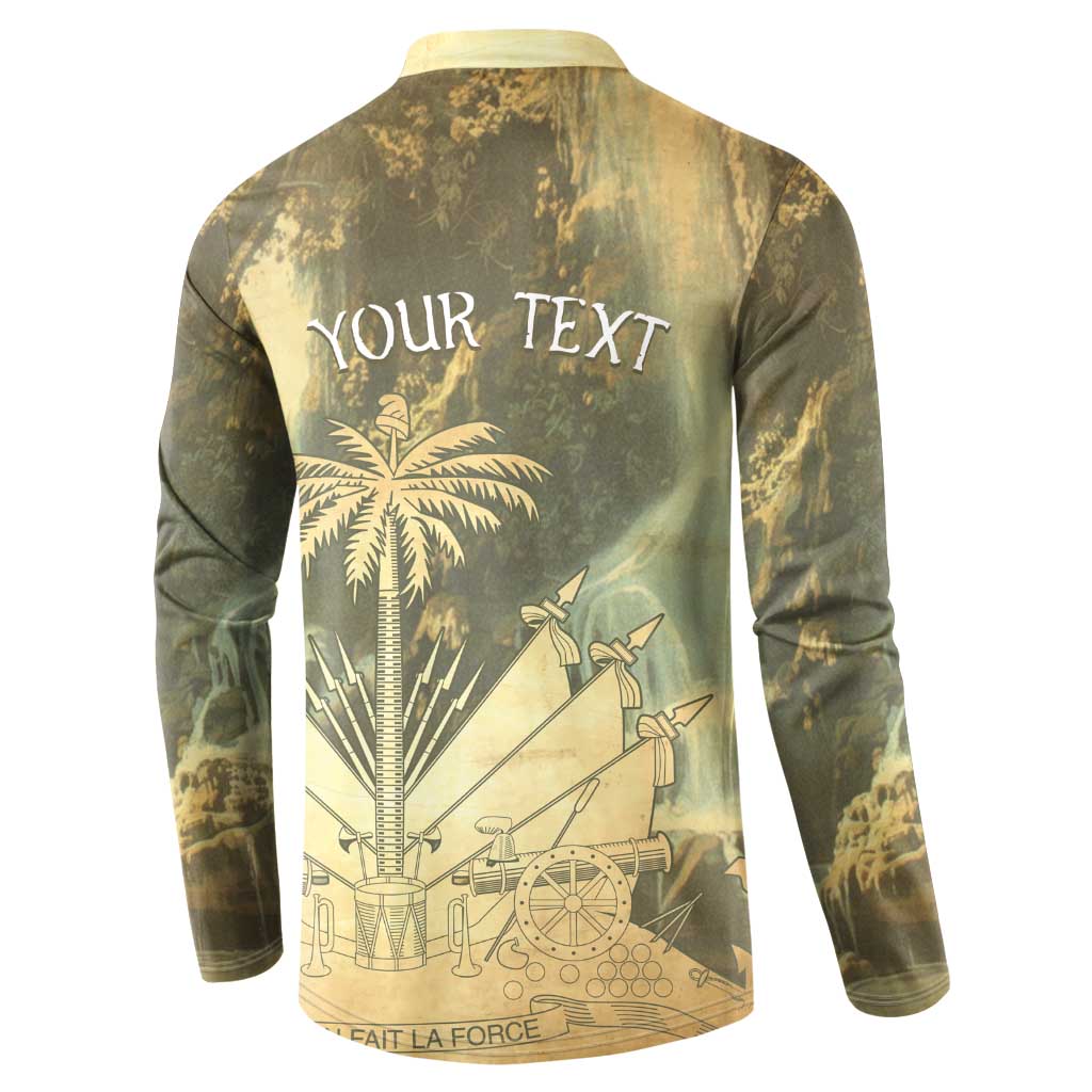 Personalized Afro Haiti Le Saut Button Sweatshirt Ayiti Waterfall Vintage Grunge Style