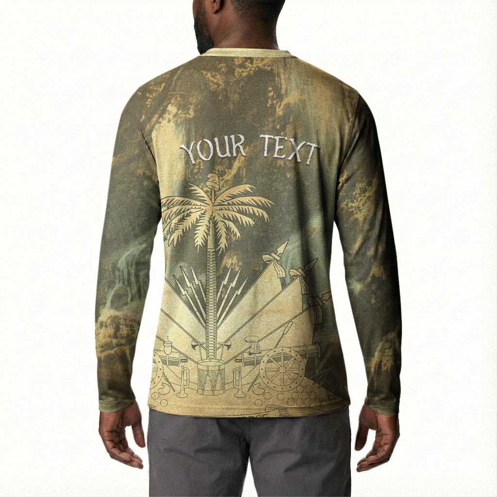 Personalized Afro Haiti Le Saut Button Sweatshirt Ayiti Waterfall Vintage Grunge Style