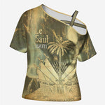 Personalized Afro Haiti Le Saut Cross Shoulder Shirt Ayiti Waterfall Vintage Grunge Style - African Pride