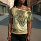 Personalized Afro Haiti Le Saut Cross Shoulder Shirt Ayiti Waterfall Vintage Grunge Style - African Pride