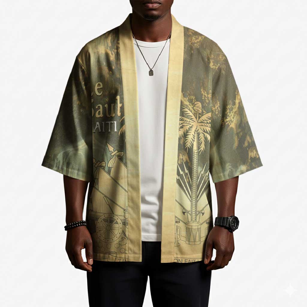 Personalized Afro Haiti Le Saut Kimono Ayiti Waterfall Vintage Grunge Style - African Pride